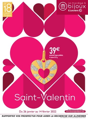 Catalogue Le Manège à Bijoux Saint Valentin 2022